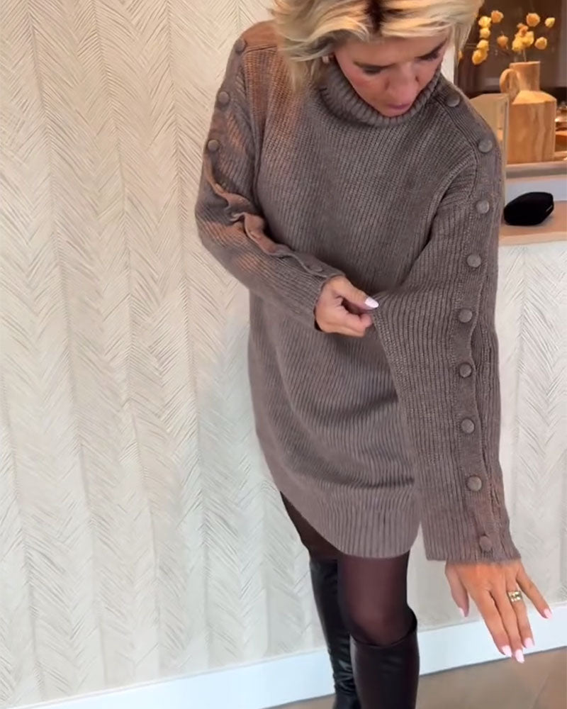 Stilla | Strik kjole med knapdesign