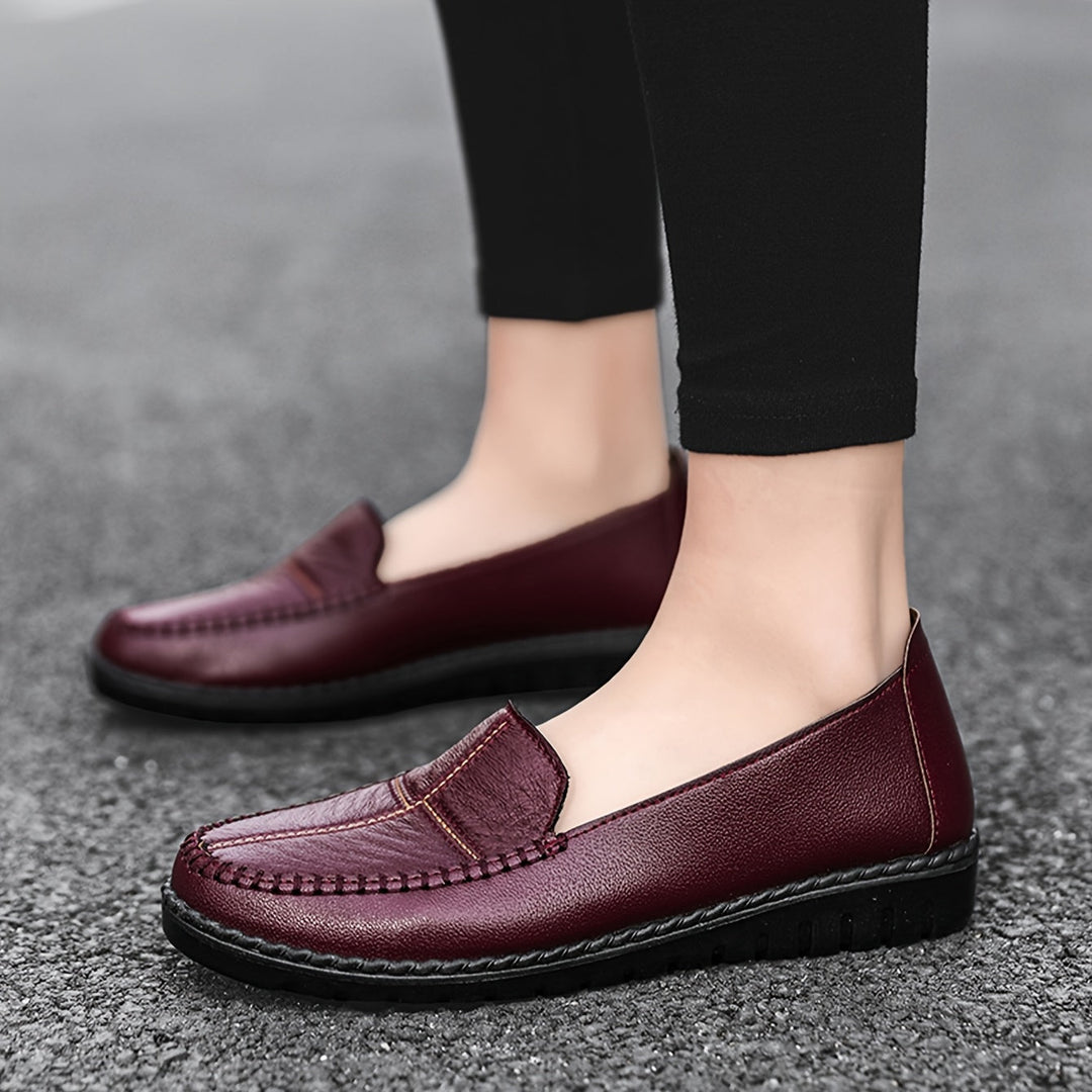 Stilla | Dame Slip on Loafers, Blød Sål, Skridsikre Flade Sko