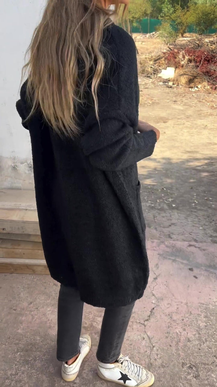 Stilla | Overdimensioneret Langærmet sweater I Strik Med Lommer Til Damer