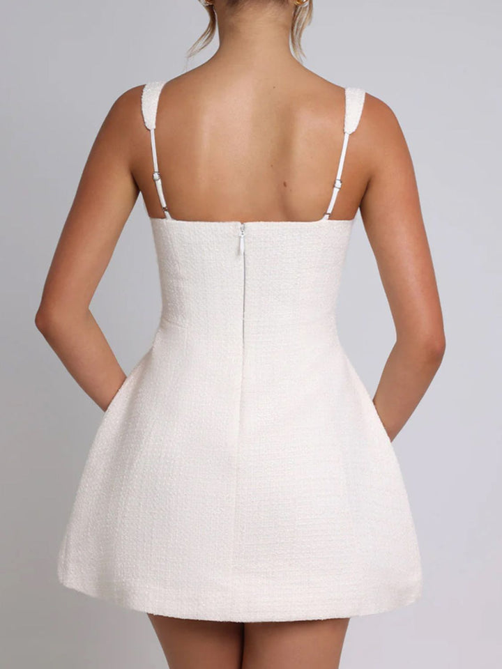 Stilla | Square Neck Wide Strap Mini Dress