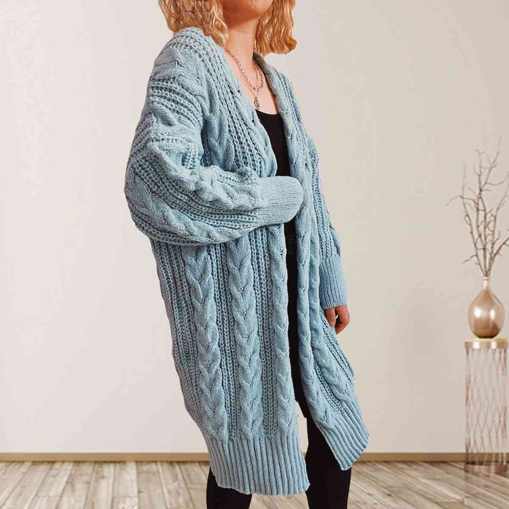 Stilla | Strik Åben Front Nedsat Skulder Cardigan