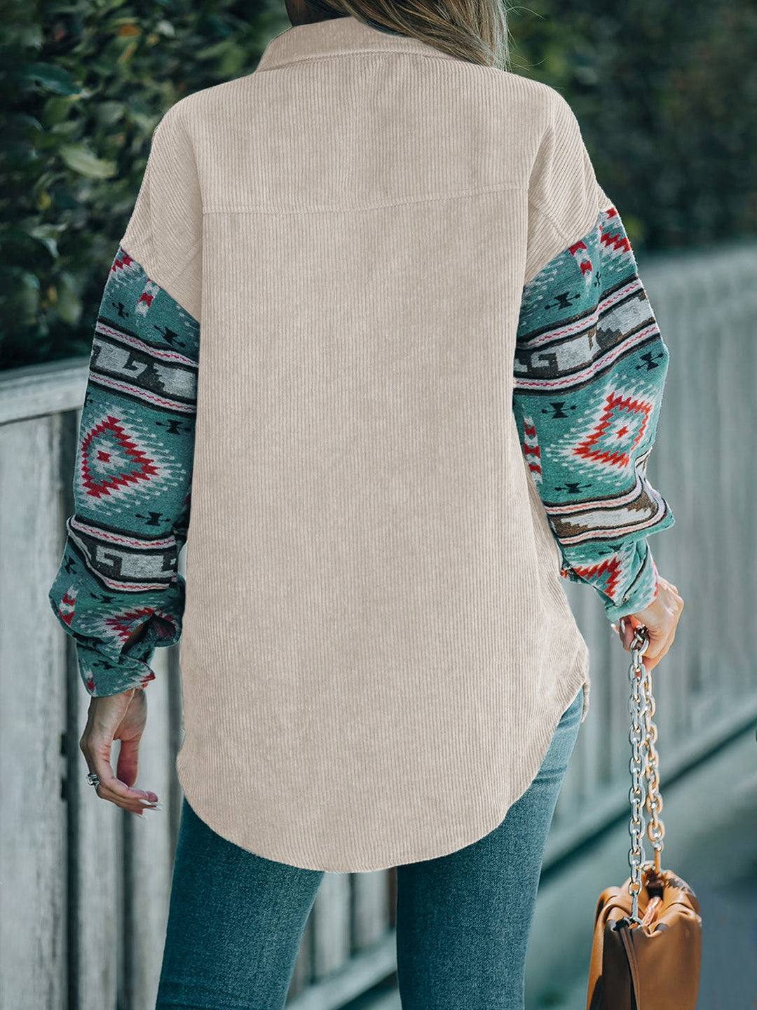 Stilla | Pocketed Geometrisk Krave Hals Shacket