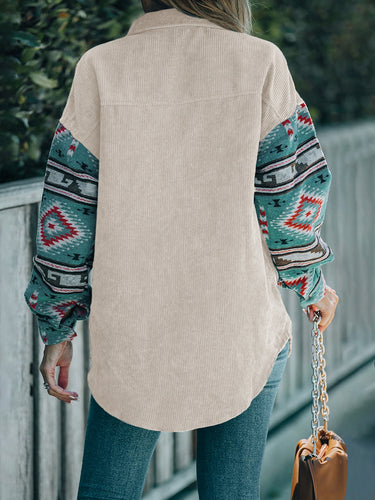 Stilla | Pocketed Geometrisk Krave Hals Shacket