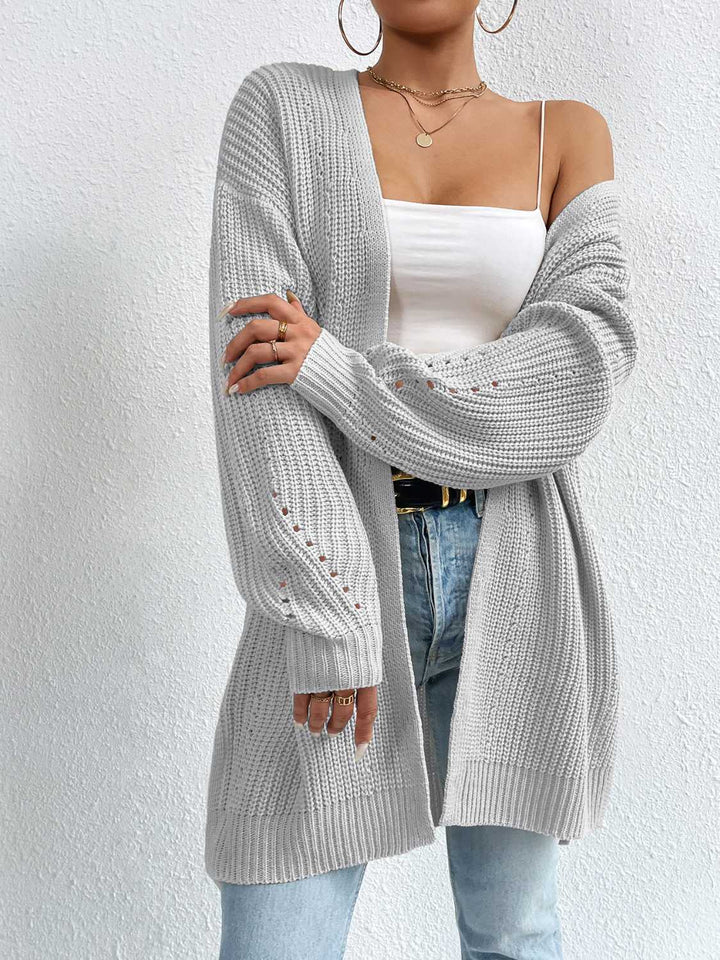 Stilla | Front Dropped Shoulder Slit Cardigan
