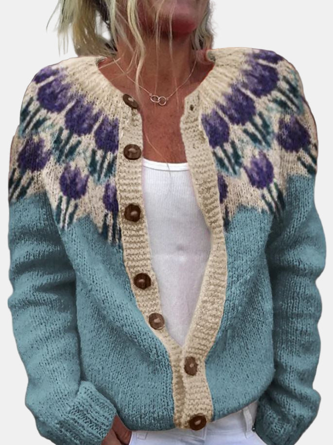 Stilla | Blomster Mønster Cardigan