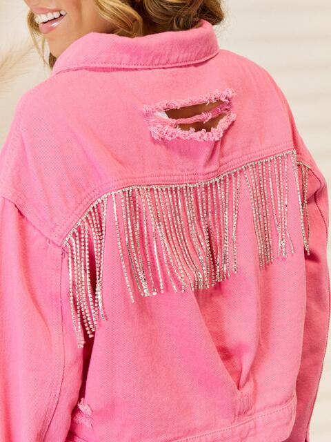 Stilla | Frynse Trim Denim Jakke