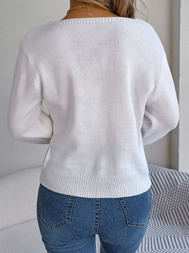 Stilla | Strikket Kvadrat Hals Langærmet Sweater
