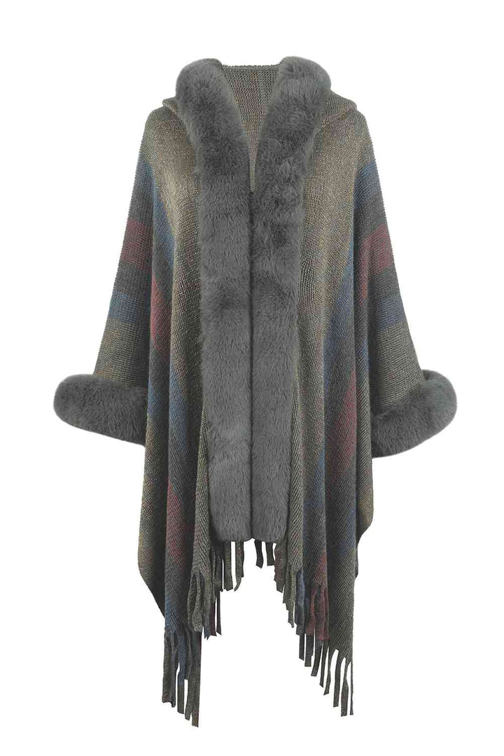 Stilla | Block Fringe Detail Poncho