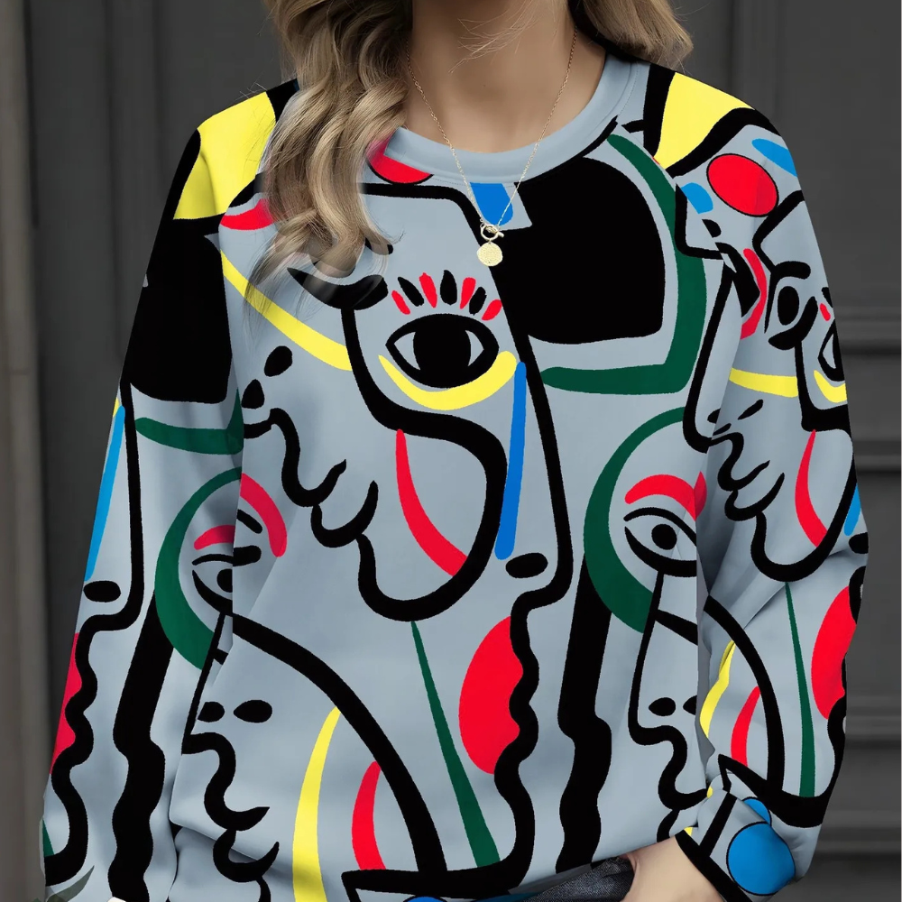 Stilla | Elegant Trykt Sweatshirt til Kvinder