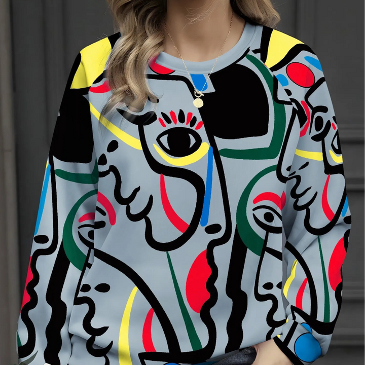 Stilla | Elegant Trykt Sweatshirt til Kvinder