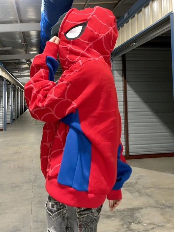 Stilla | Gothisk Mørk Spider Print Overdimensioneret Hoodie