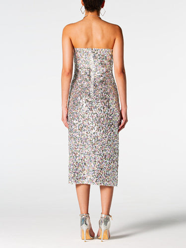 Stilla | Straight Neck Midi Wrap Dress