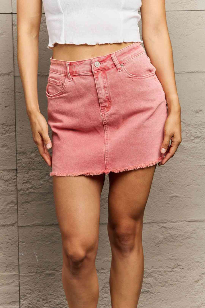 Stilla | 90'ers Vibe Acid Wash Flæset Kant Nederdel