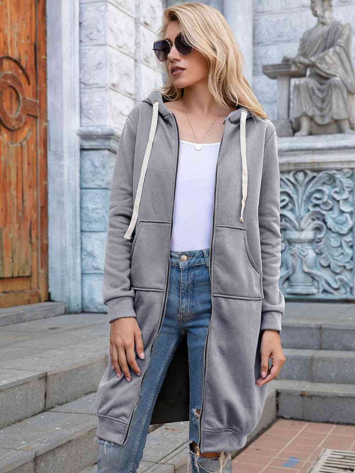 Stilla | up Langline Hoodie Med Lommer