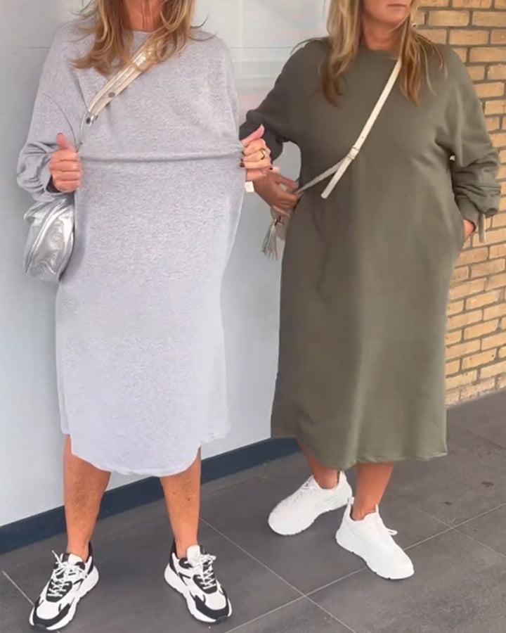 Stilla | Kjole med rund halsudskæring og lommer