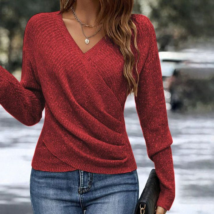 Stilla | Pullover Med V-hals Ensfarvet