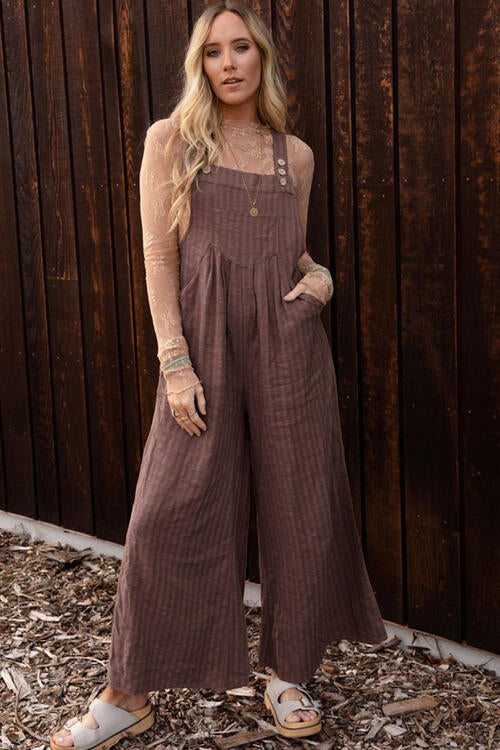 Stilla | Knapperet Bred Benet Overalls
