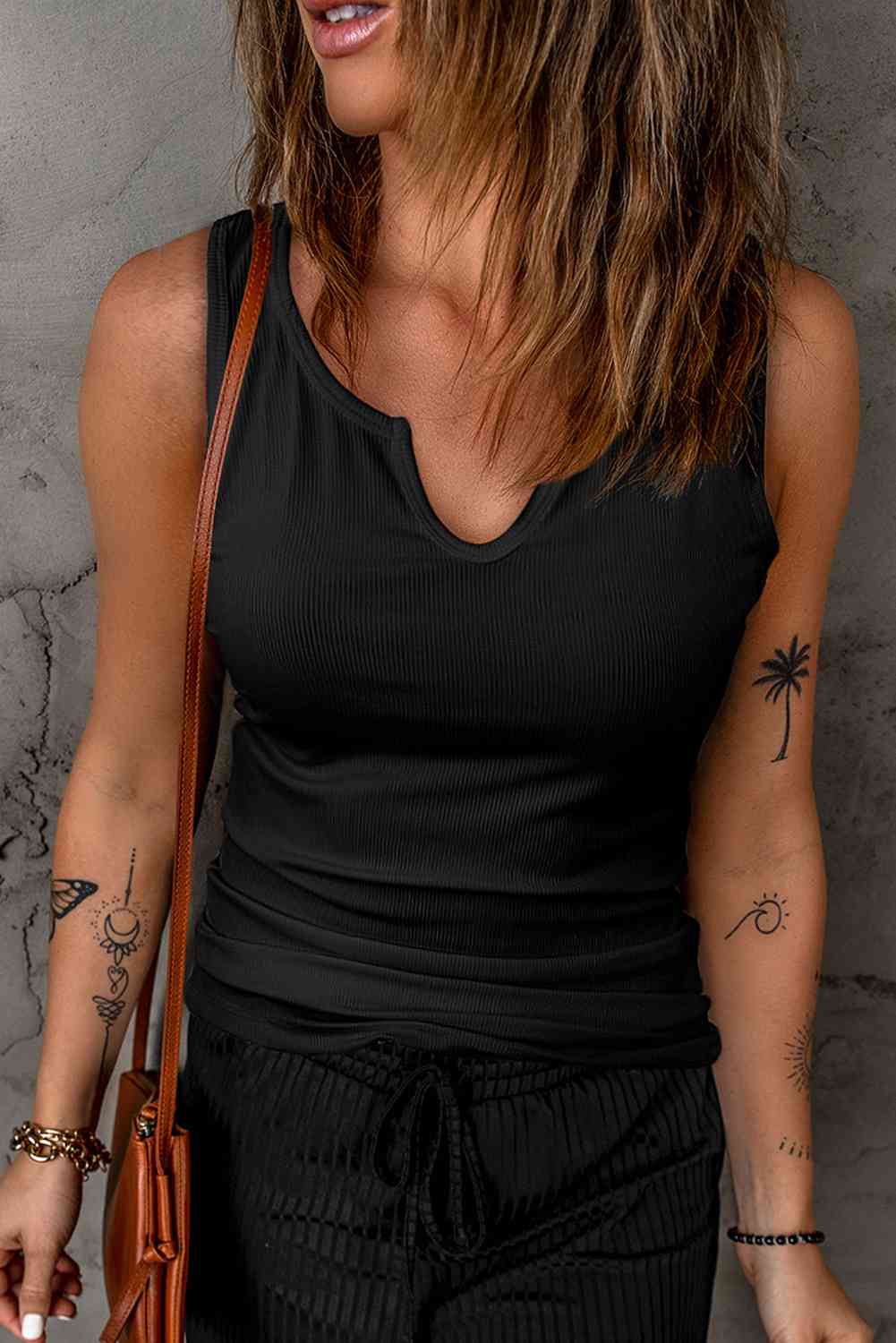 Stilla | Nakke Ribbet Tanktop
