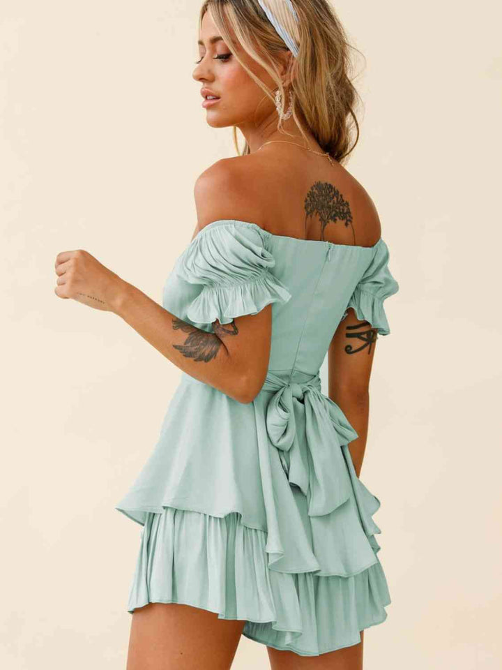 Stilla | Skulder Flounce Ærme Romper