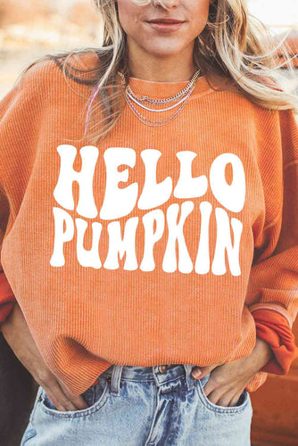 Stilla | Hals Faldet Skulder Hello Pumpkin Grafisk Sweatshirt