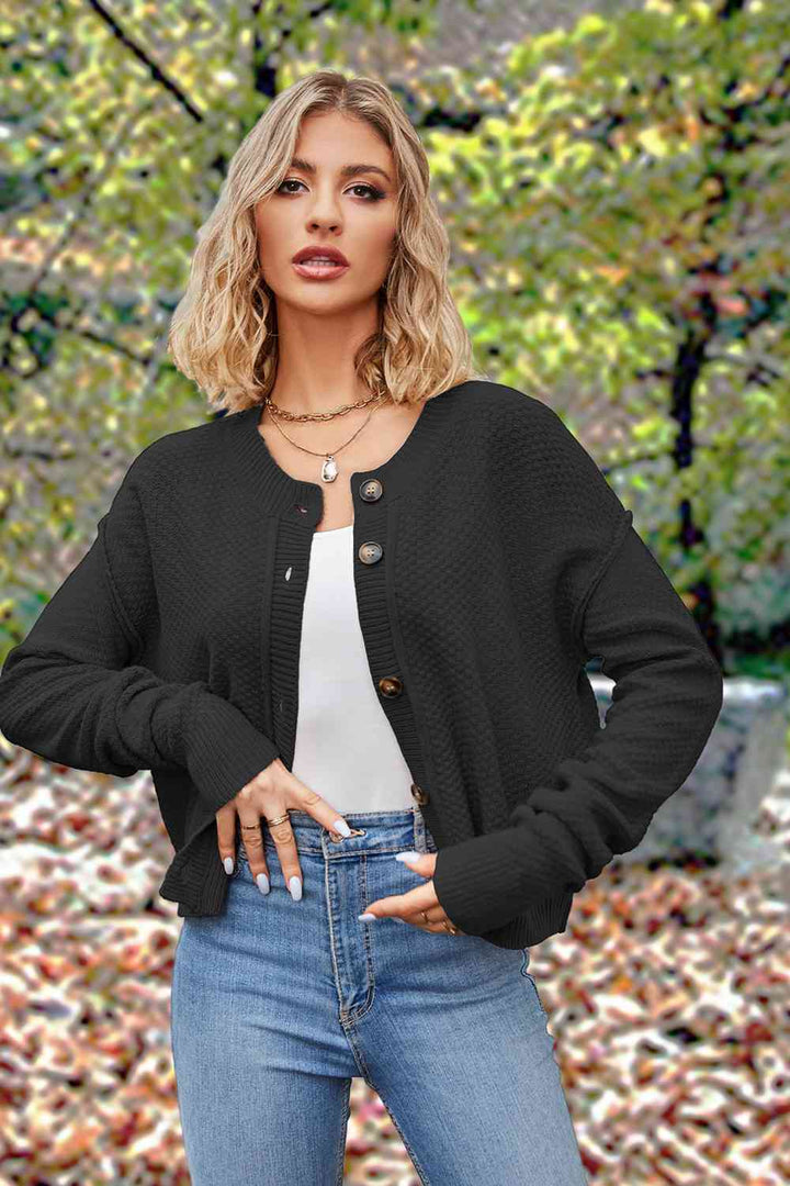 Stilla | Op Rund Hals Drop Skulder Cardigan