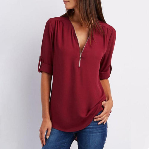 Stilla | Afslappet Lynlås Bluse Frieda Bluse