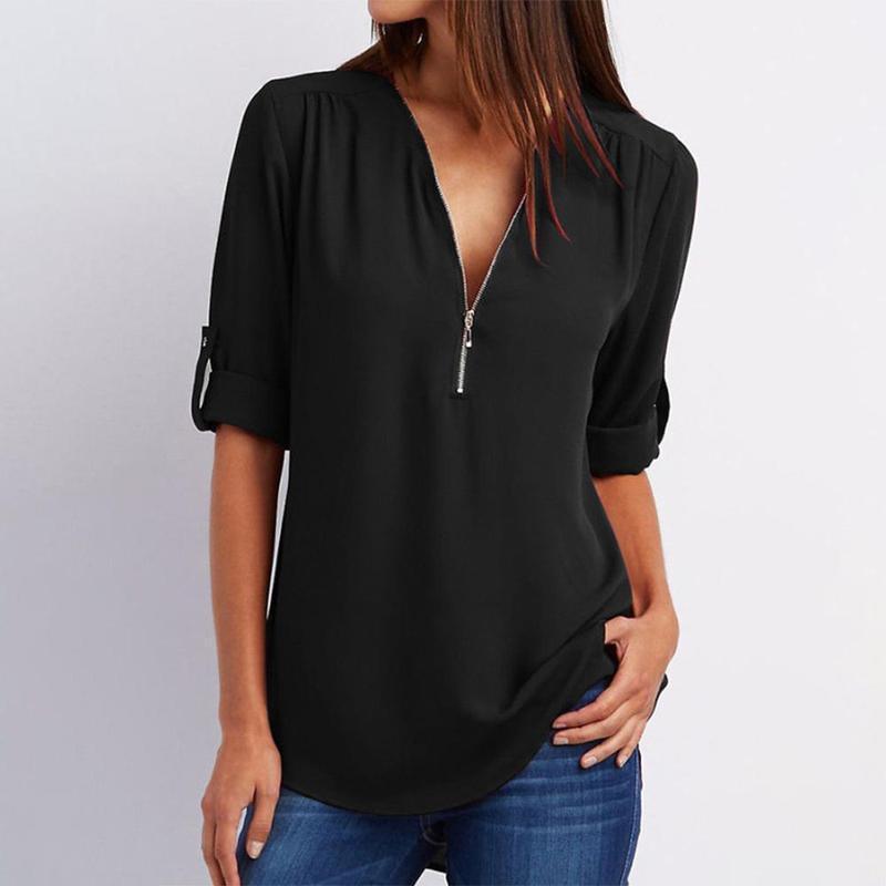 Stilla | Afslappet Lynlås Bluse Frieda Bluse