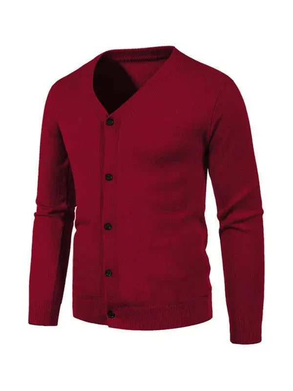 Stilla | Ensfarvet Herre Strikjakke Pullover