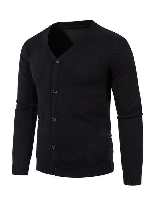 Stilla | Ensfarvet Herre Strikjakke Pullover