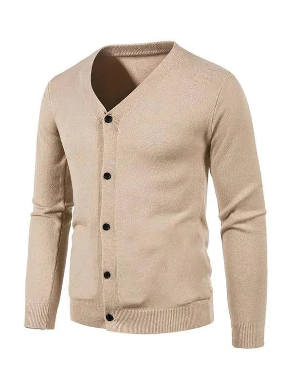 Stilla | Ensfarvet Herre Strikjakke Pullover