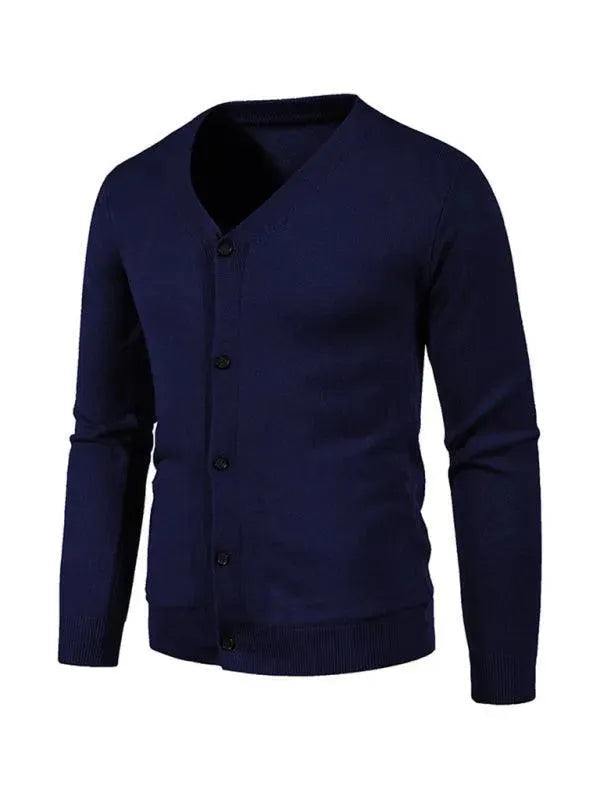 Stilla | Ensfarvet Herre Strikjakke Pullover