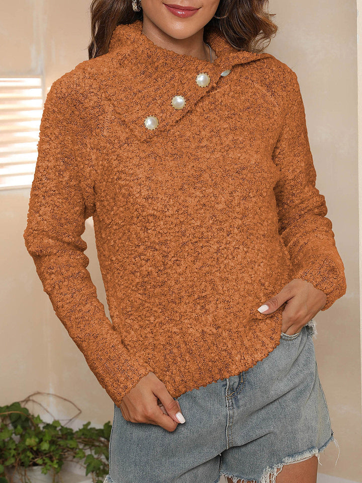 Stilla | Asymmetrisk Sweater Med Lange Ærmer og Krave
