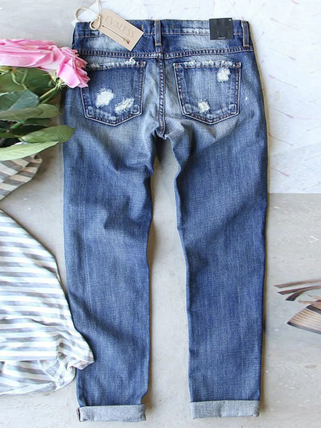 Stilla | Printet Lige Jeans