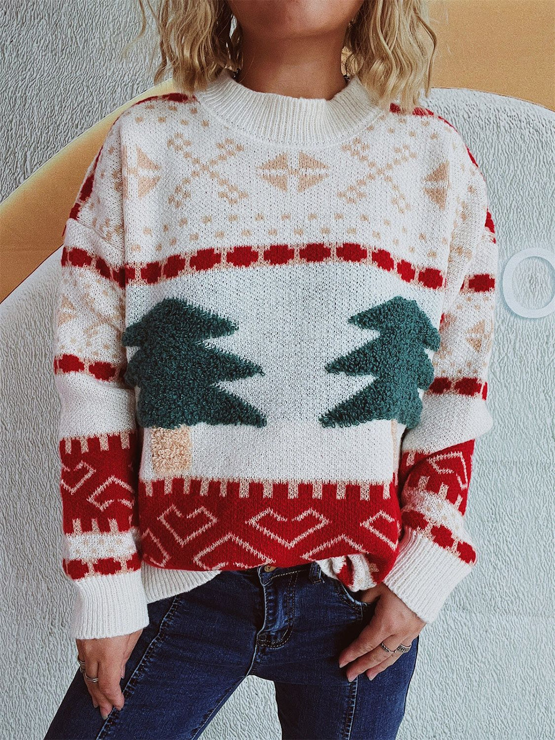 Stilla | Langærmet julesweater med høj krave