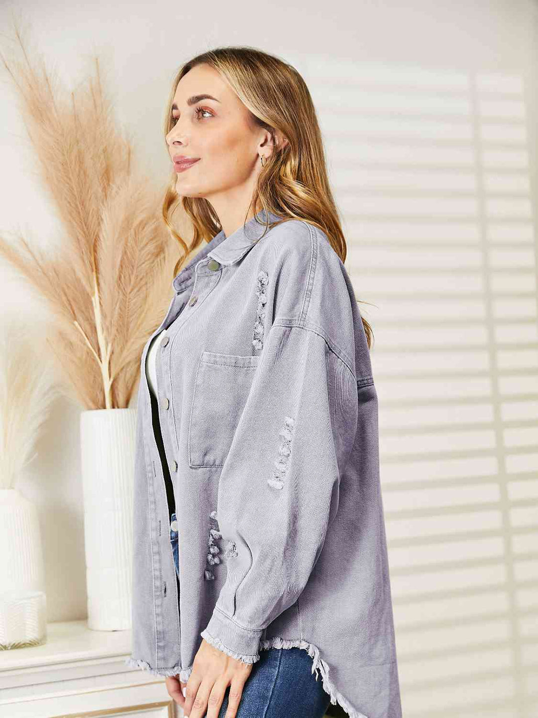 Stilla | Raw Hem Denim Jakke