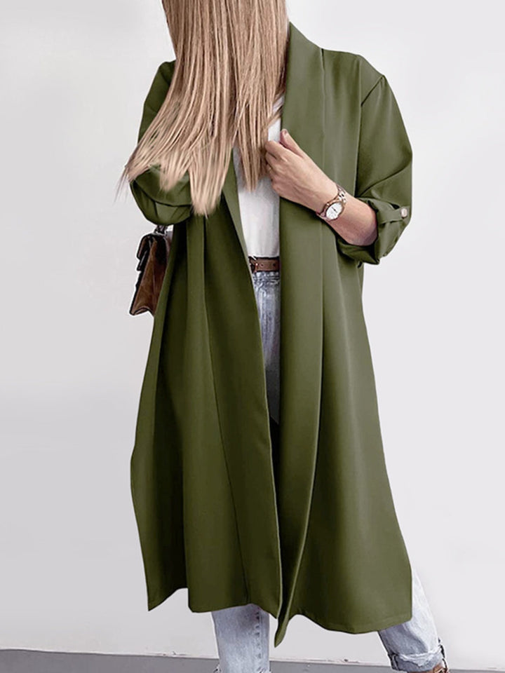 Stilla | Åben Front Rulle-Tab Ærme Trench Coat