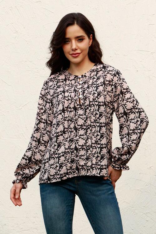Stilla | Flounce Sleeve Rund Hals Bluse