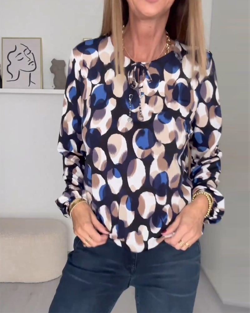 Stilla | Printet Elegant Bluse med Stropper