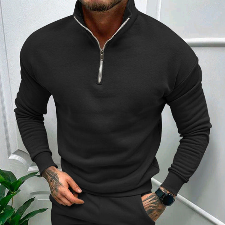 Stilla | Pullover med Halv-Zip Stående Krave