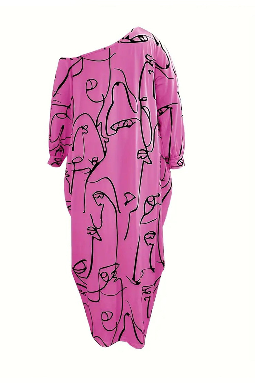 Stilla | Single Shoulder Lantern Sleeve Maxi Dress