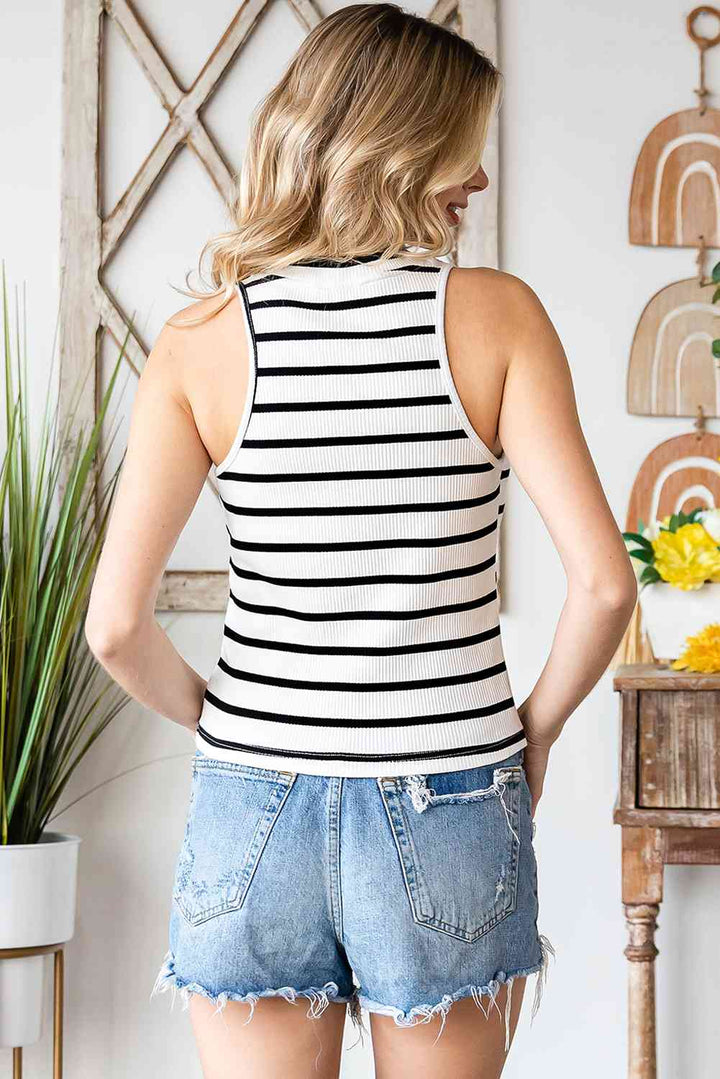 Stilla | Ribbet Rund Hals Tank