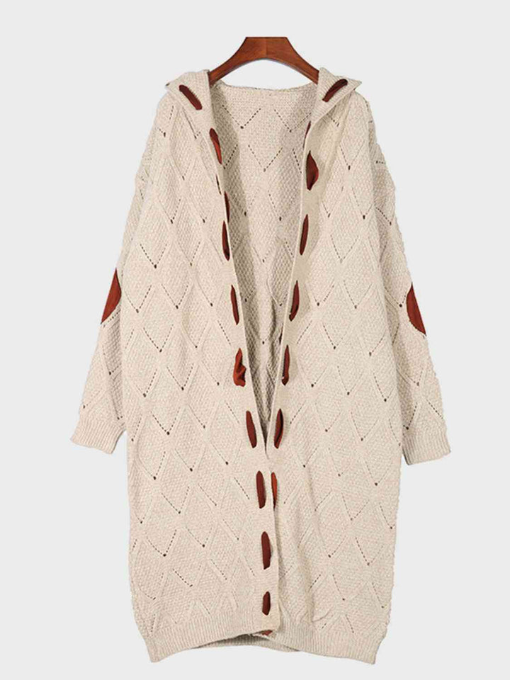 Stilla | Langærmet Åben Front Hættetrøje Cardigan