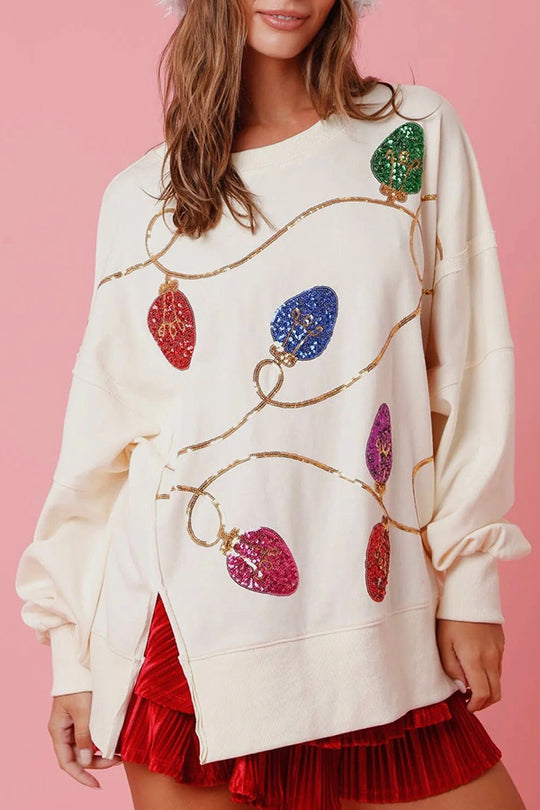 Stilla | Julelys Pailletter Slids Pullover Sweatshirt