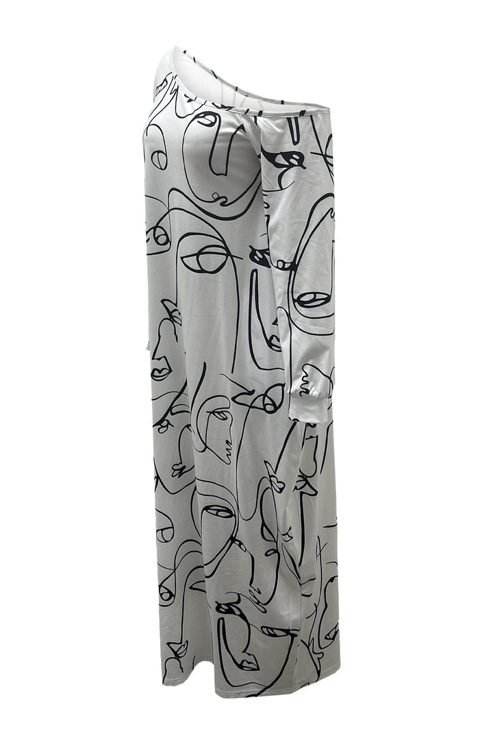 Stilla | Single Shoulder Lantern Sleeve Maxi Dress