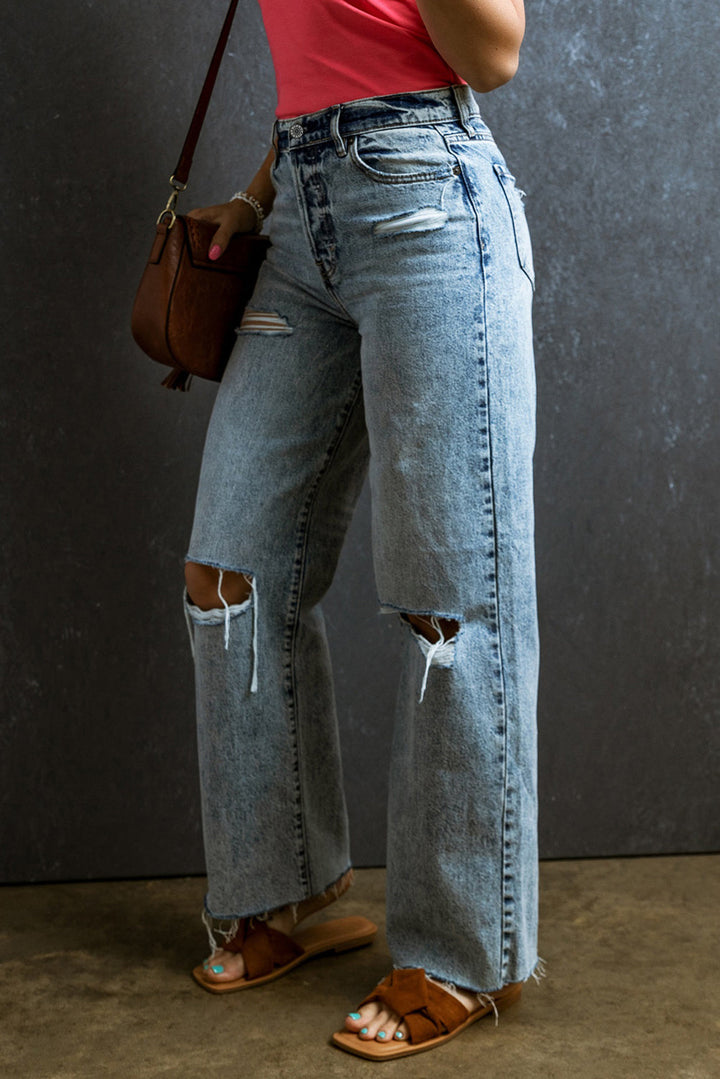 Stilla | Raw Hem Straight Jeans