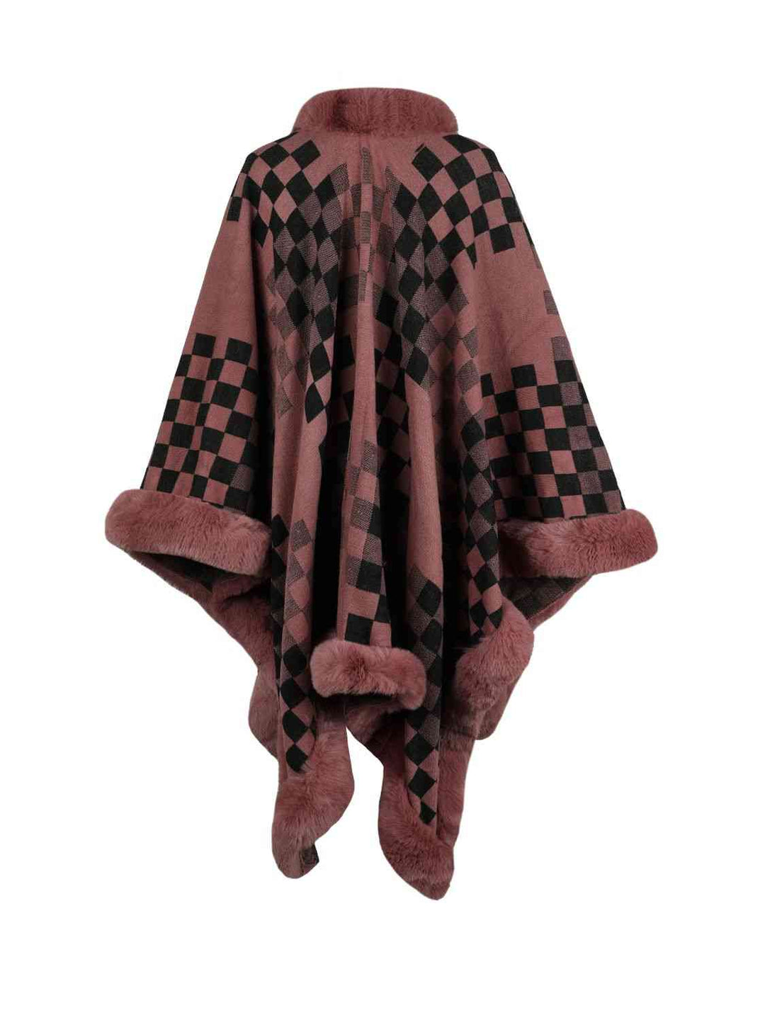Stilla | Faux Fur Trim Poncho