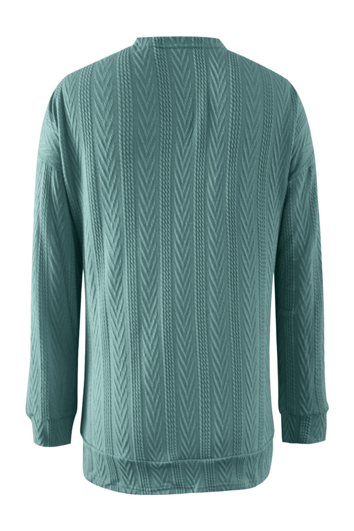 Stilla | Plus Size Tekstureret Åben Front Langærmet Cardigan