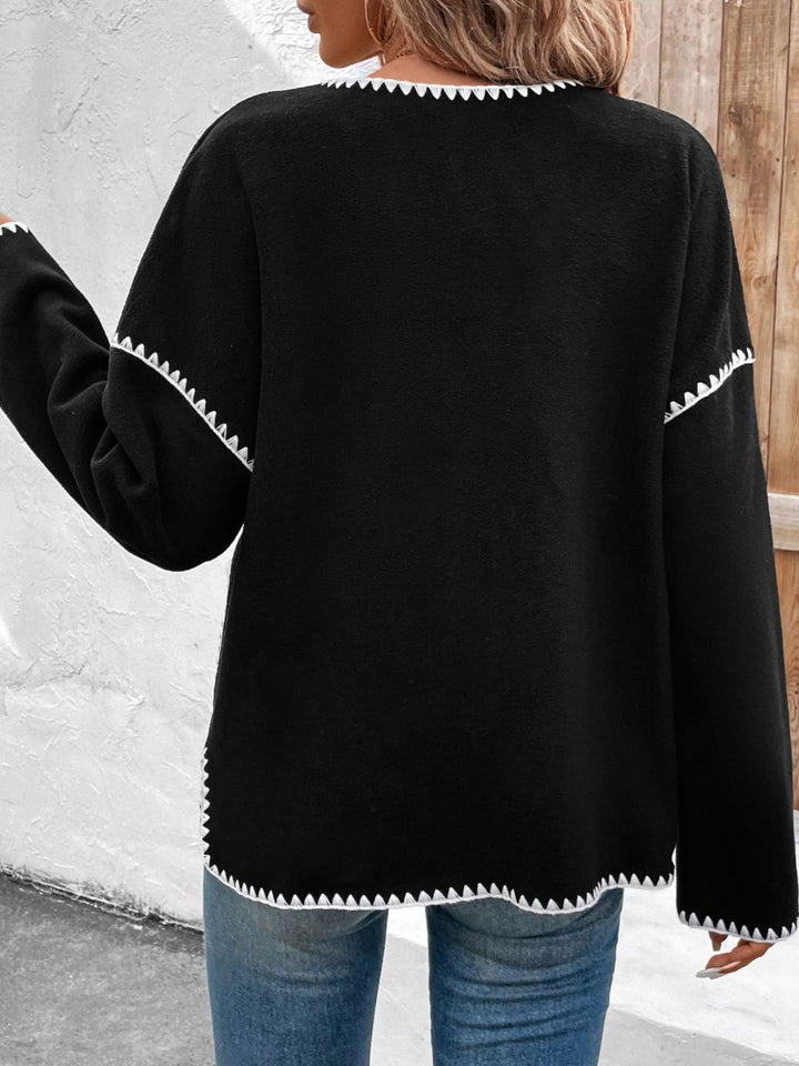 Stilla | Pocketed Contrast Button Up Jacket