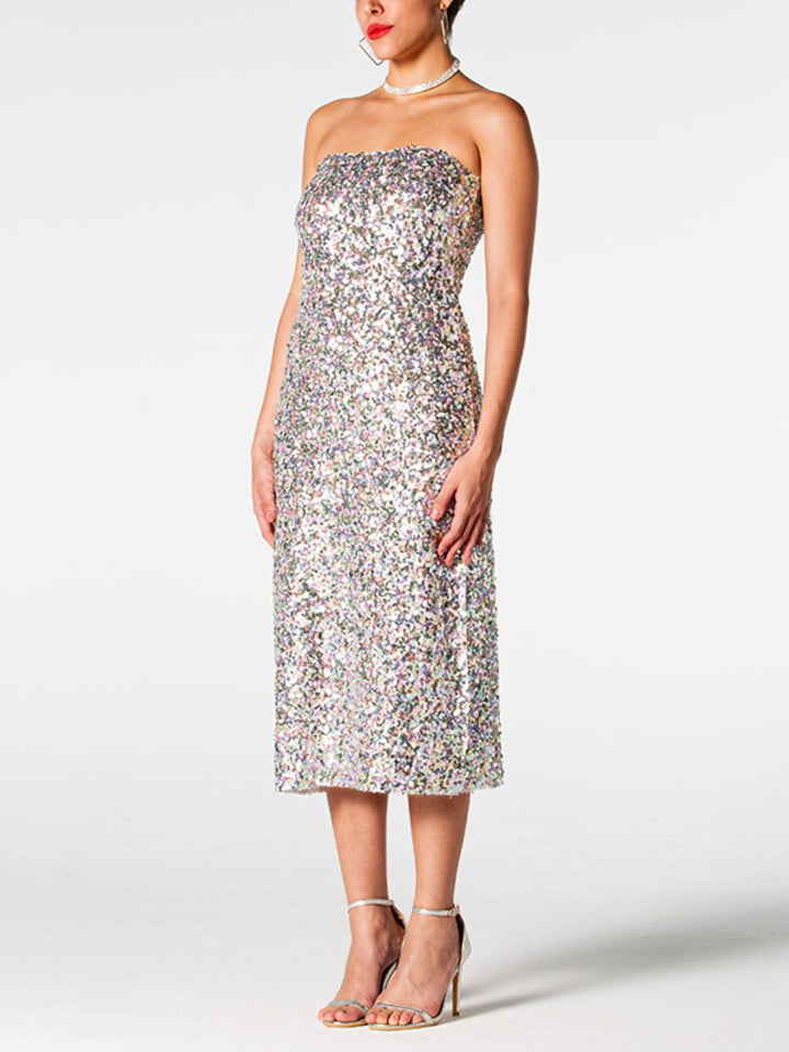 Stilla | Straight Neck Midi Wrap Dress