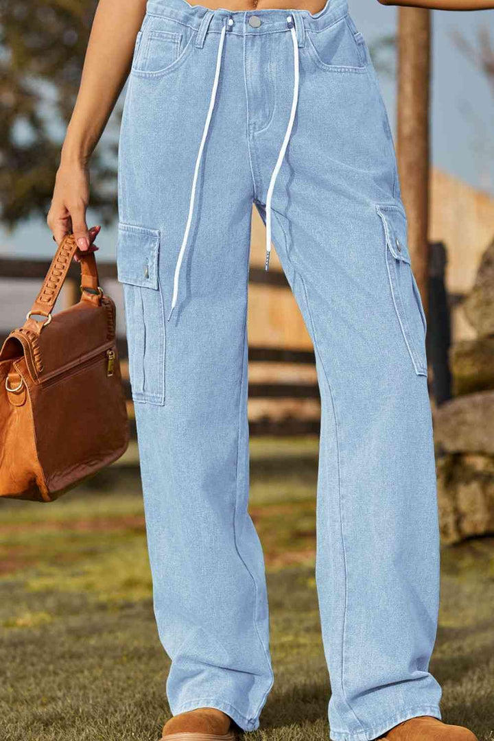 Stilla | Fit Snørejeans Med Lomme
